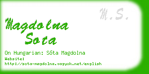 magdolna sota business card
